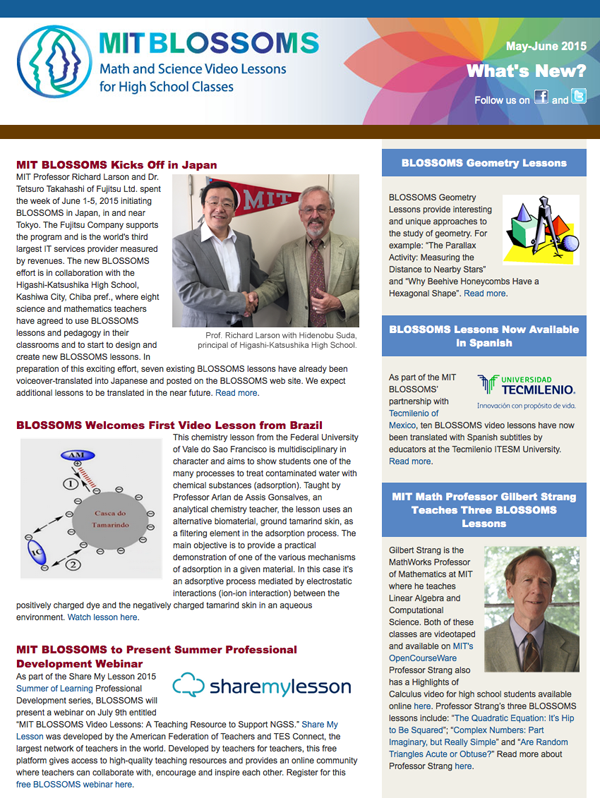 May-June 2015 newsletter screenshot