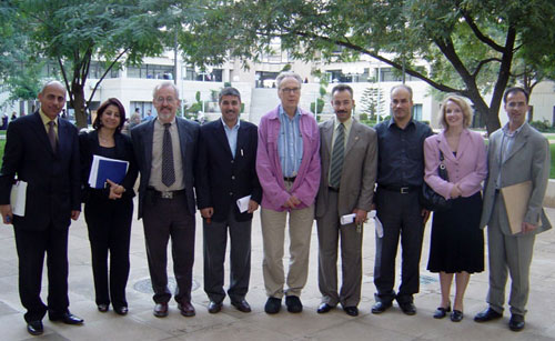 Richard Larson and Walter Lewin with members of the BLOSSOMS team at the Jordan Univ. of Science and Technology.